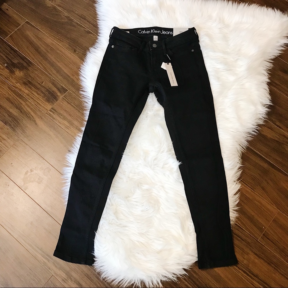 NWT CALVIN KLEIN Skinny Jeans Black Sz 0